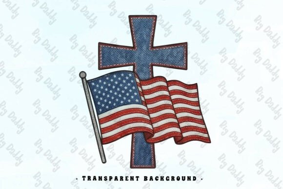 4th of July Embroidery Patch 2 PNG