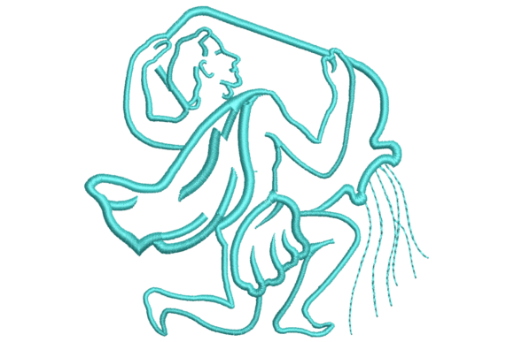 Aquarius Zodiac Embroidery Design