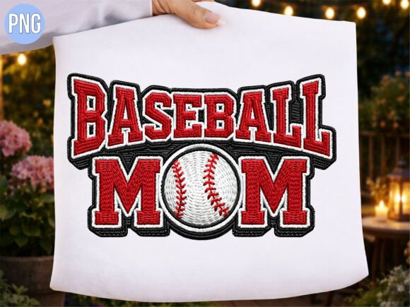 Baseball Mom Embroidery Patch PNG