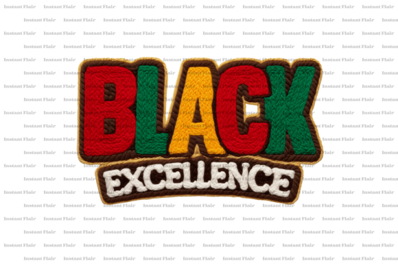 Black Excellence Embroidery PNG
