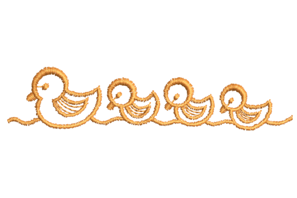 Cute Ducklings Embroidery Design