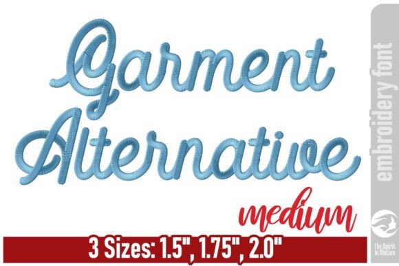Garment Alternative Embroidery Font - M
