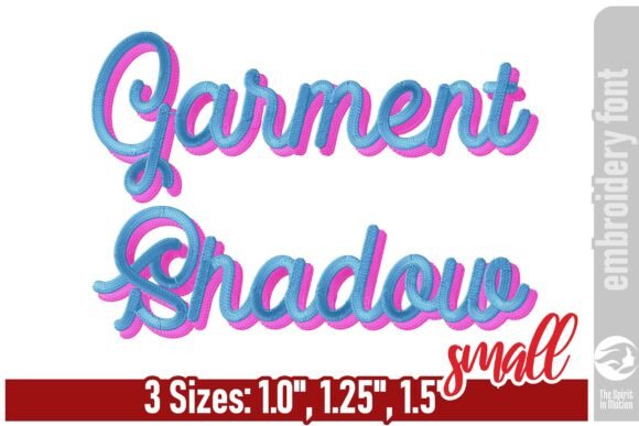 Garment Shadow Embroidery Font - S