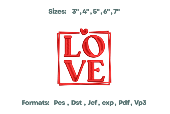 LOVE Modern Stacked Frame Art Embroidery