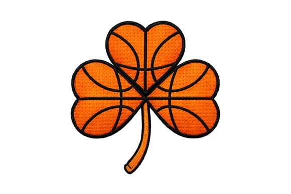 Lucky Basketball Clover Embroidery Desig