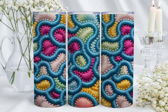 Pastel Abstract Embroidery 20oz Tumbler