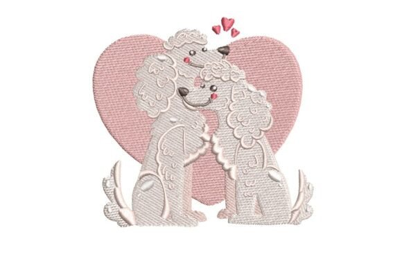 Poodles in Love Embroidery