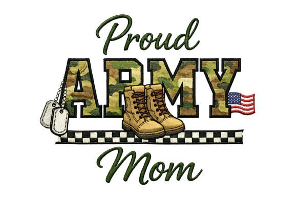 Proud Army Mom Embroidery Design