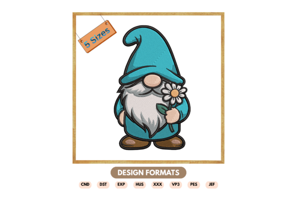 Spring Gnome Embroidery File
