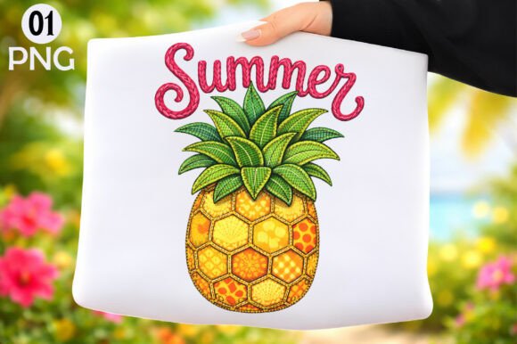 Summer Pineapple PNG Embroidery Design